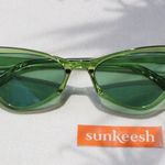 Green Cat Eye Triangle Sunglasses Photo 0