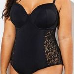 Swimsuits for All Black Backless Crochet Underwire One Piece Swimsuit Size 24 Photo 0