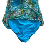 Ralph Lauren Lauren  Blue Paisley Flyaway Bandeau One Piece Swimsuit Size 4 Photo 6