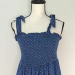 NWT J. Gee Blue Polka Dot Smocked Tie‎ Strap Tiered Ruffle Dress Size L Size L Photo 1