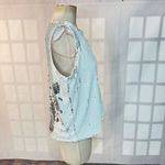 INC International Concepts White Silver Sleeveless Sequin Blouse Size Large Photo 3