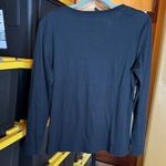 Oscar de la Renta  Women's Black Cotton  Blend Long Sleeve Henley Size Large Photo 5