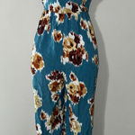 BOG Collective Teal Floral Print Jumpsuit Spaghetti Strap Size M Blue Size M Photo 0