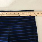Athleta  Leggings Pull On Stretch Low Rise Striped Navy Blue Size S Photo 5