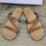 Madden Girl Candy Studded Slide Sandals Tan Size 6.5 Photo 5