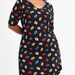 Torrid Favorite T-Shirt Dress Super Soft Black Multi Lips Plus Size 1X Photo 0