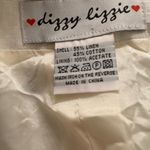 Dizzy Lizzie Linen Beaded Embroidered Skirt Cream Black Y2K Resort Boho Sz M Size M Photo 2