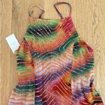 The Wolf Gang Sequin Mini Dress Rio Size L Orange Green Multicolor Sunset Size L Photo 1