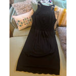 100% Cotton! Women's Dakini Black Crochet Knit Midi Dress M Size M Photo 4