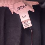 Aerie Pleated Knit Skirt in black with ivory stripes NWT Photo 9