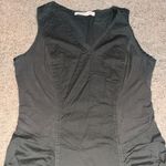 XCVI Wearables Raymond Sleeveless Ruched Poplin + Jersey Dress Green Small Photo 2