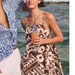 Urban Outfitters  BDG Eva Tie Front Ruched Strap Trapeze Mini Dress Brown NWT Med Photo 7