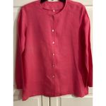 Linen Button Down Shirt Long‎ Sleeve Top Blouse Womens Size M Pink Size M Photo 1
