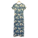 Tommy Bahama  Silk Maxi Dress Seafoam Tropical Long Sheath Size 4 | Small Vintage Photo 1