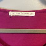 Peruvian Connection Top Hot Pink Long Sleeve Scoop Neck Tee Sz M GUC Photo 1