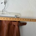 Free People  Faux Leather Belted Mini Skirt Brown Size 2 Boho Festival Western Photo 5
