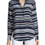 Equipment NWT  Essential Silk Striped Shirt In Atlantic Deep Multi Photo 0