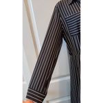 Who What Wear Sheath Dress Black White Pinstriped Long Sleeves Button down small Photo 3