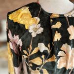 ZARA  Bodysuit Velour Velvet Floral Green Long Sleeve S Cocktail Holiday Chic Mod Photo 3