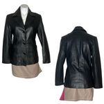 GOYA BARCELONA Black Leather Jacket Blazer Buttery Soft Lined Womens Size Medium Photo 10