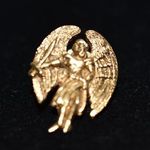 TBN Vintage Gold Tone Small Guardian Angel Pin Photo 1