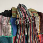 Patchwork Backpack Sack Boho Artsy Ethnic Festival International Nepal Pockets Black Photo 4