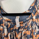 Anthropologie Daily Practice by Cinched Knit Mini Dress Blue Floral XSP Photo 4