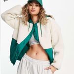 Noisy May borg & quilted jacket in white and green Size S Photo 3