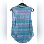 Bad Birdie Women's‎ XXL Aqua Pink Aztec Print Sleeveless Comfy Collar Golf Shirt Blue Size undefined Photo 1