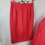 Oleg Cassini Vintage Coral Red Orange Skirt and Blazer Suit Set Photo 9