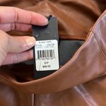 Black Tape Tan High Rise Vegan Skinny Leg Pant Faux Leather Dress Pants Small Brown Photo 4