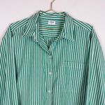 J. Crew Relaxed Cotton Button Up‎ Shirt Green Striped Size XL Photo 3