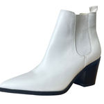 Nine West Wyliis White Leather Chelsea Ankle Boots Boots Size 6M Pointed Toe Photo 0