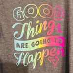 Jerry Leigh  Women T-Shirt Good Things Are Going To Happen‎ Crew Neck Gray Sz 2XL Photo 1