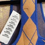 Urban Outfitters  Blue Tan High Neck Argyle Mini Sweater Dress, Small NWT Photo 3