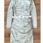 Alice + Olivia Hilary Ruched Metallic gold Bodycon Mini Dress size 4 Photo 5