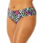 Salt + Cove Trendy Plus Size Leopard Print Bikini Bottoms Pink Purple Green 1X Photo 2