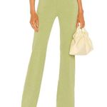 Song Of Style Women Pants Green Caspian Knit Flare Ribbed Pockets Pull On Medium Photo 4