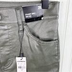 EXPRESS NEW Straight Ankle High Rise Faux Leather Pants Olive Green Size 2 Photo 4