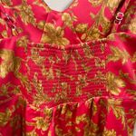 Urban Outfitters New Mini Slip Dress Red Gold Bustier Satin Size XS Extra Small Photo 5