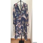 ASOS Maternity Navy Floral Dress Size US 6 Flowy Blue Photo 2