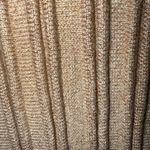 EXPRESS Tan With Rose Gold Metallic Ribbed Cap Sleeve Crop Top NWT Size Large Photo 5