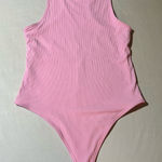Klassy Network  Pink Ribbed Bodysuit Size M Photo 0