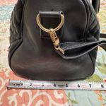 Mango  Quilted Black Faux Leather Satchel Handbag Gold Hardware Crossbody Strap Photo 9