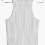 Madewell NWT  The Signature Shimmer Knit Cutaway Sweater Tank Gray Size Small Photo 0