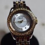 Relic NWT  By Fossil Quartz Gold/Silver Tone Rhinestone Mint Condition Watch Photo 2