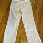 Coldwater Creek White Jeans Embroidered Frayed Hem Wide Leg Size 12 Photo 0