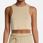 We Wore What NWT Sleeveless Cropped Scoop Tank Top Cotton Racerback XXS Beige Photo 0