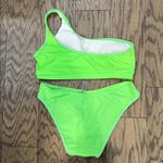 SheIn Neon Green One-Shoulder Bikini Set Photo 1