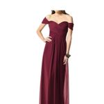 DESSY COLLECTION Vivian Diamond 2970 Claret Off the Shoulder Draped Dress $284 Red Size 14 Photo 7